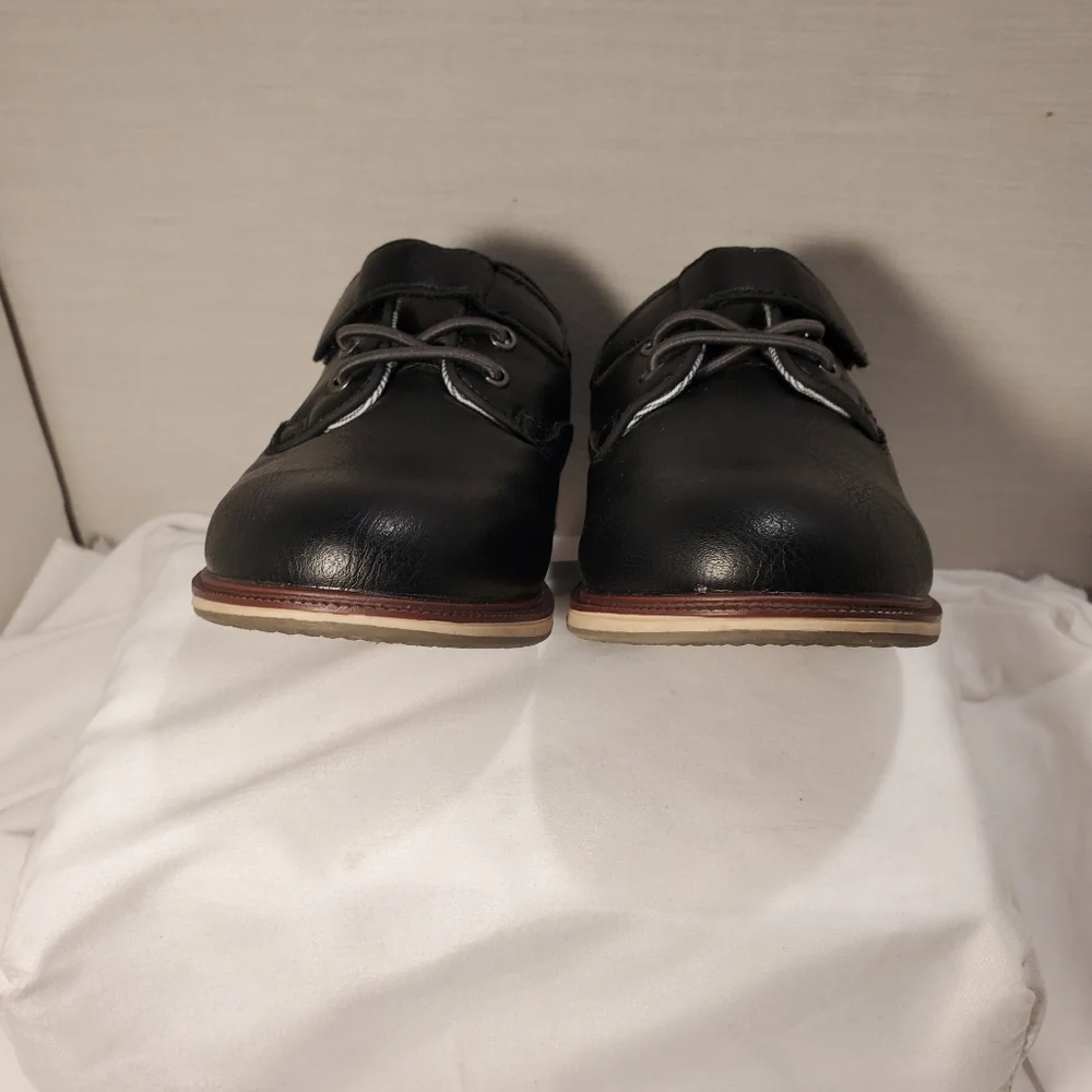 Jumping Beans Toddler Boys Black Porto Oxford 10 M Faux Leather Like New